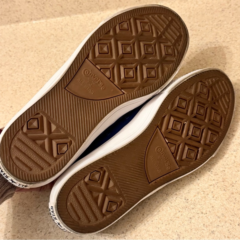 Converse Blue BLING toe cap neakers with Baseball Stitch Laces - Picture 4 of 13